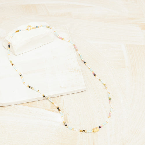 Collier Ellen Amazonite/Tourmaline/Pyrite