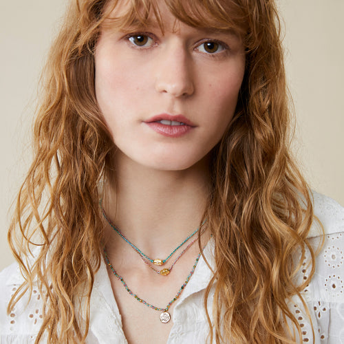 Collier Ishita Zircon Blanc/Wild Rose