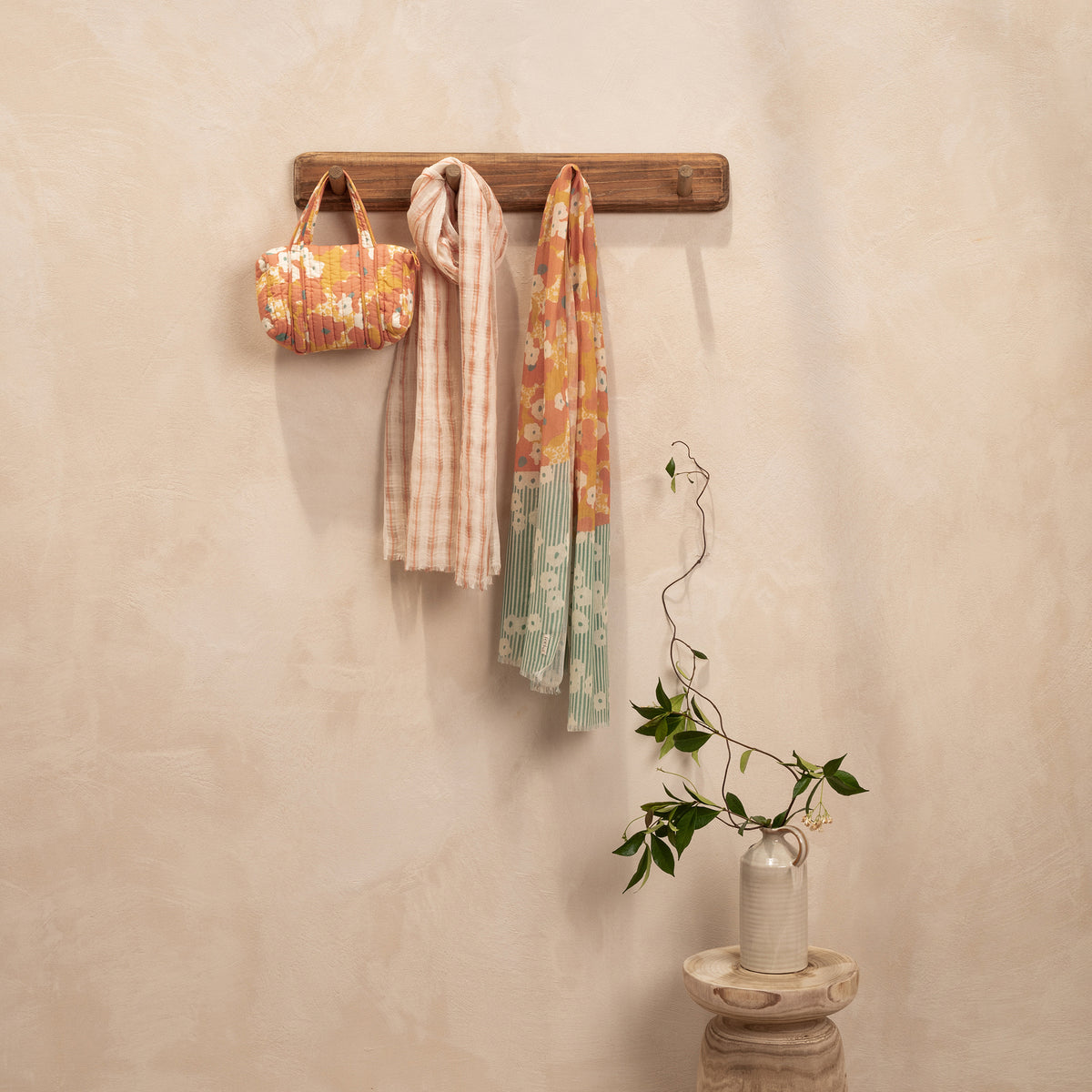 Echarpe Jasmin Goyave/Ecru