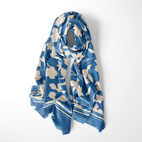Echarpe Florel Campagne Vintage Denim