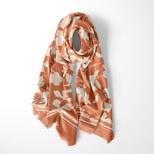 Echarpe Florel Campagne Vintage Abricot