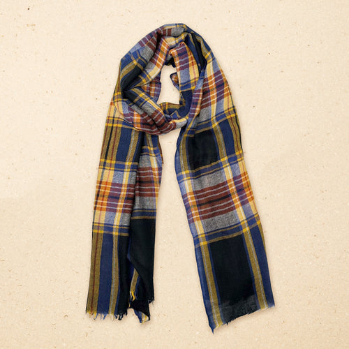 Echarpe Mael Noir/Cobalt