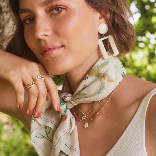 Foulard Rohan Palmeraie Vanille
