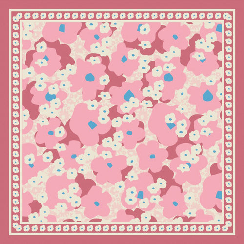 Foulard Hedwige Flower Pop Framboise