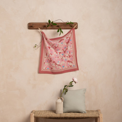 Foulard Hedwige Flower Pop Framboise