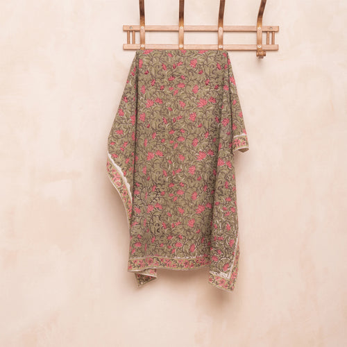 Foulard India Blockprint Bruyere