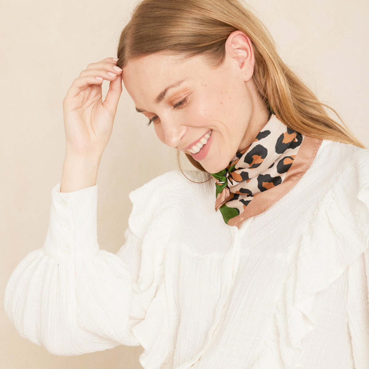 Foulard Edwin Leopard Pesto