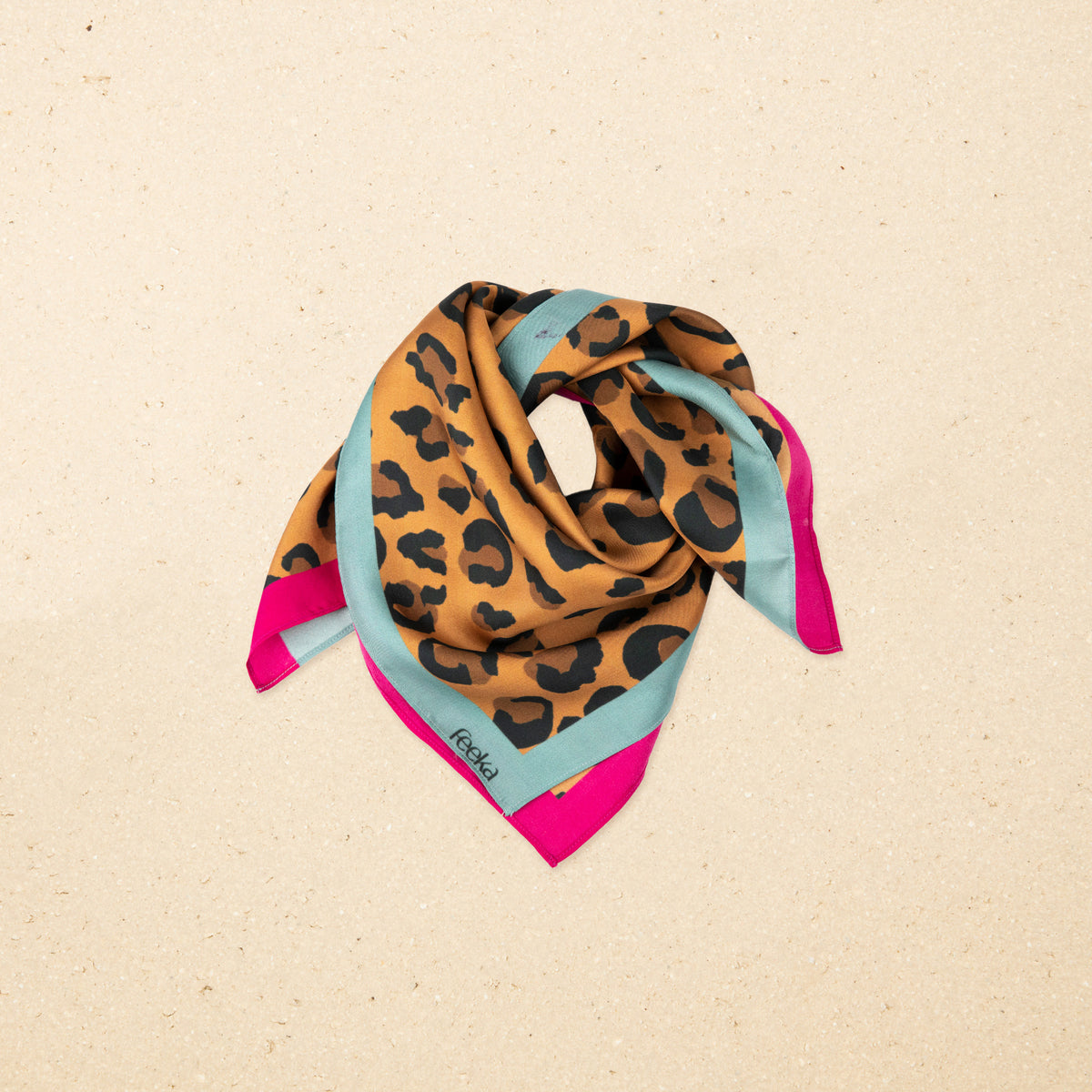 Foulard Edwin Leopard Jade