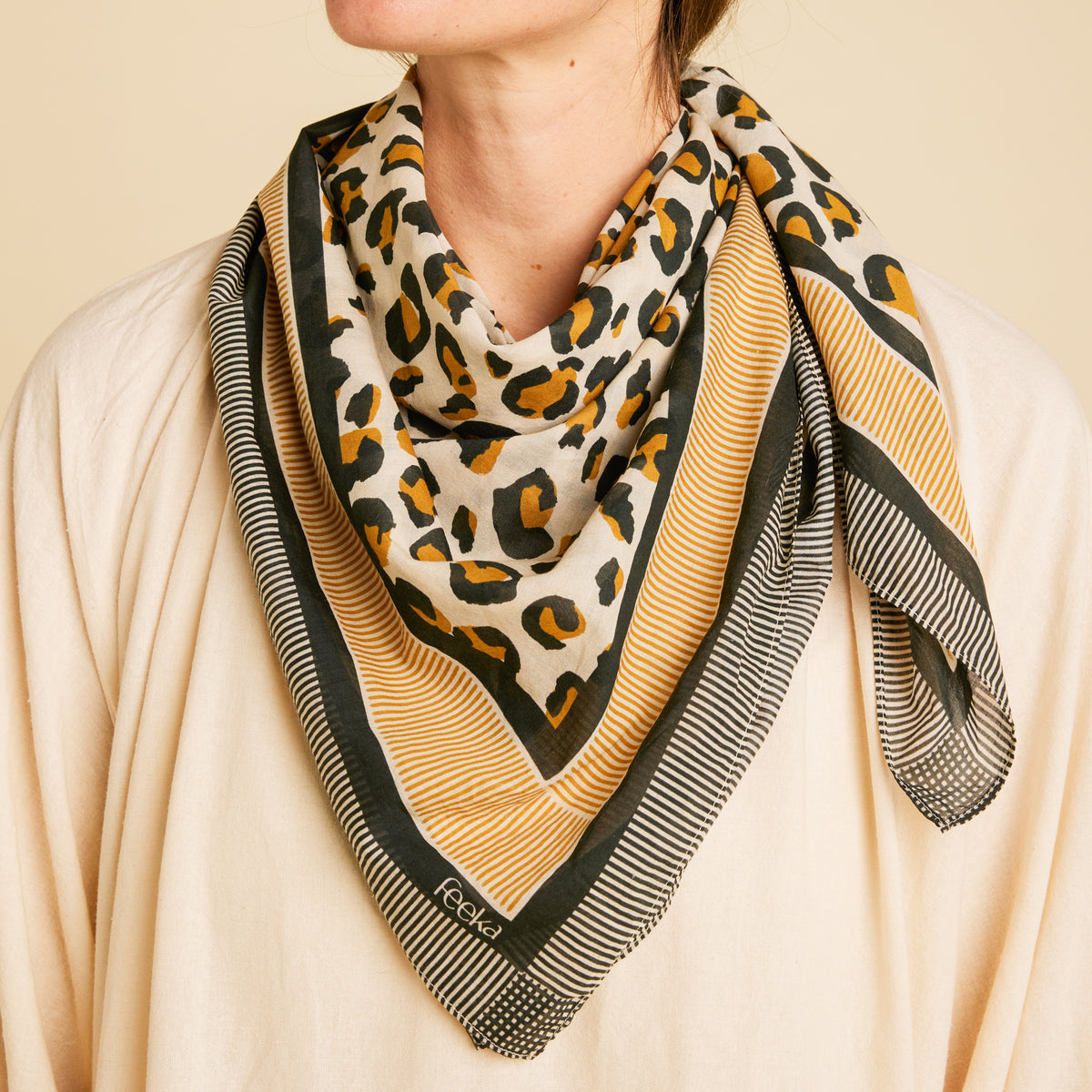 Foulard Leopold Leo Noir