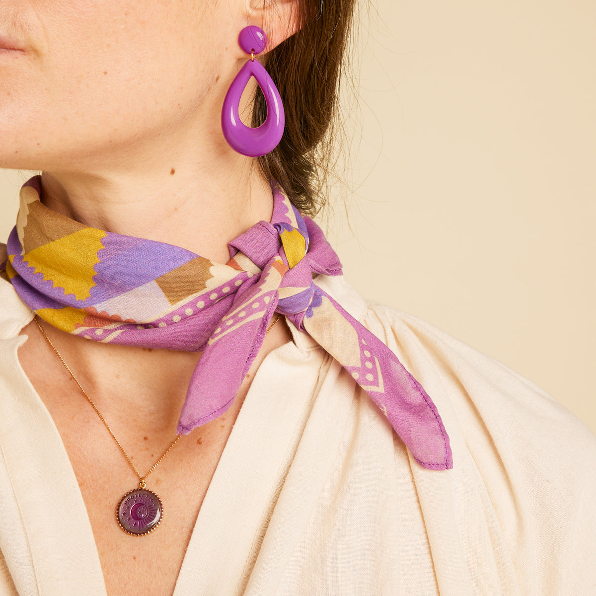 Foulard Liana Patchwork Violine