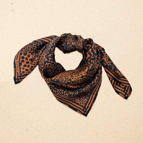 Foulard Giany Leo Patchwork Muscade
