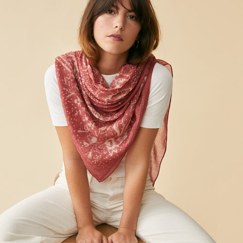 Foulard Felicie Flower Bandana Pourpre