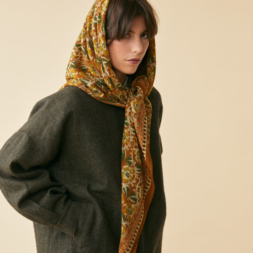 Foulard Frida Muscade/Curry/Avocat