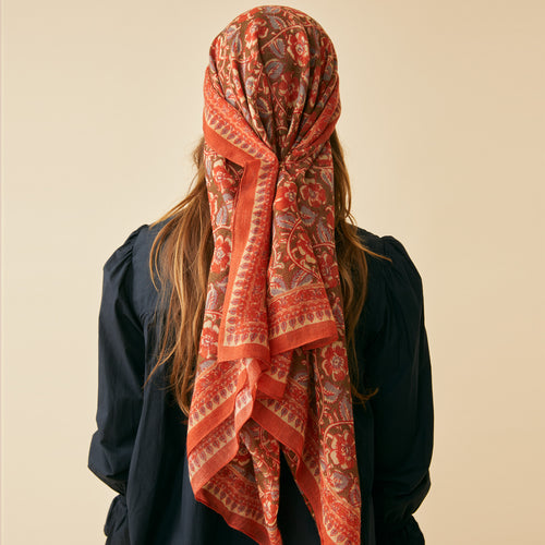Foulard Frida Toffee/Orange/Taupe