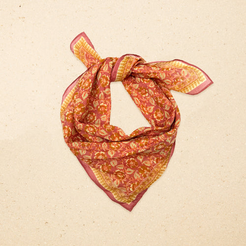 Foulard Mini Frida Pourpre/Muscade/Seigle