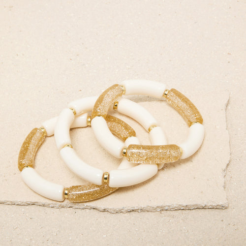 Set de Bracelets Palma Ecru/Dore