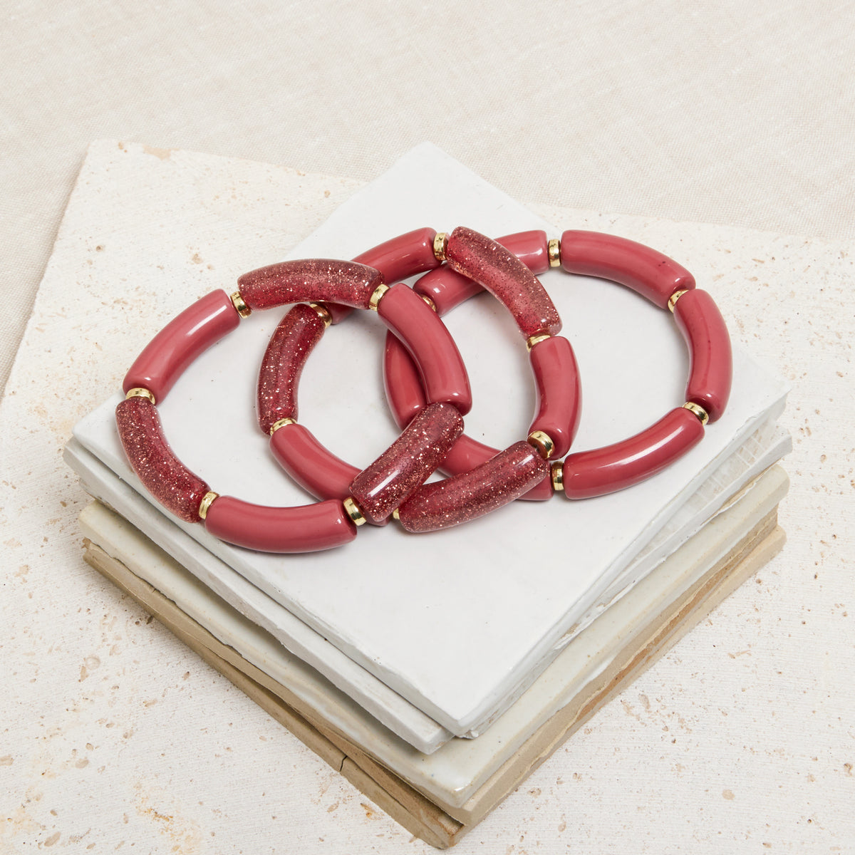 Set de Bracelets Palma Pourpre/Pourpre Brillant