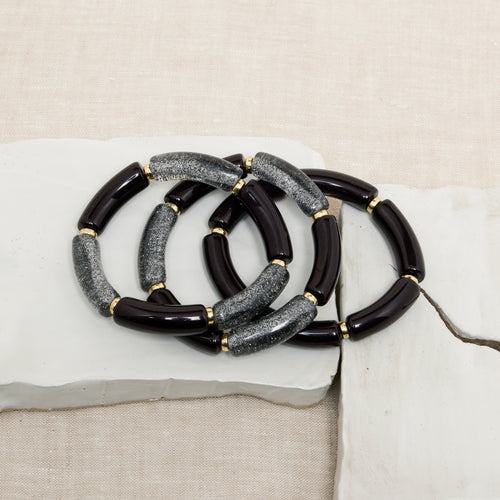 Set de Bracelets Palma Noir/Noir Brillant