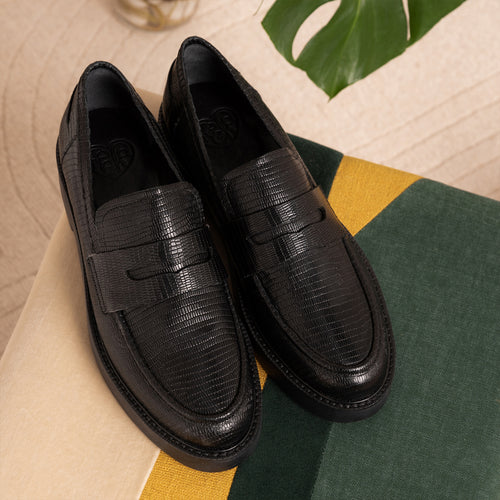 Mocassins Hayley Lezard Noir