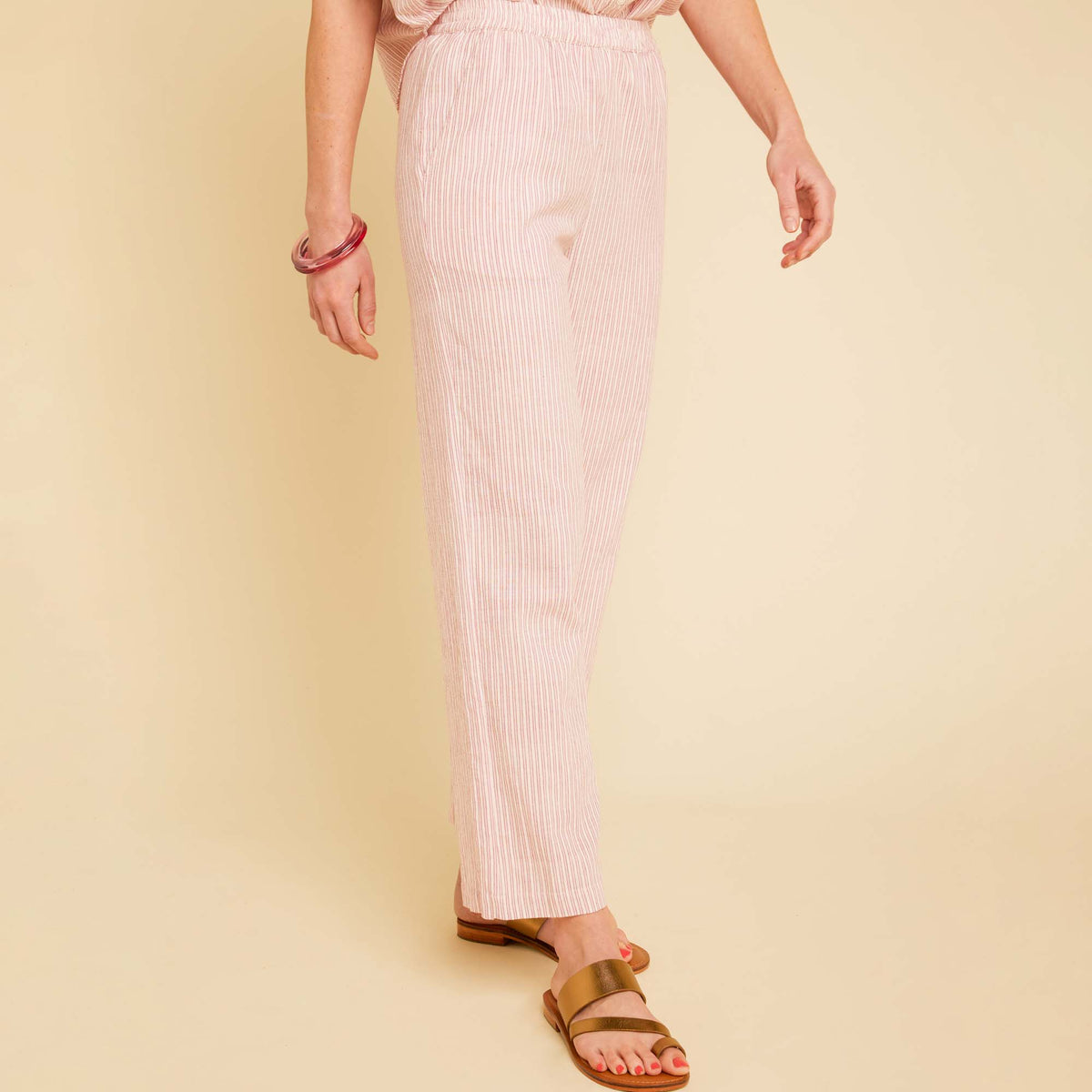 Pantalon Juhi Violine/Ecru