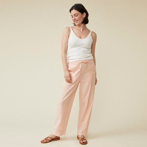 Pantalon Tapti Raye Ecru/Lipstick