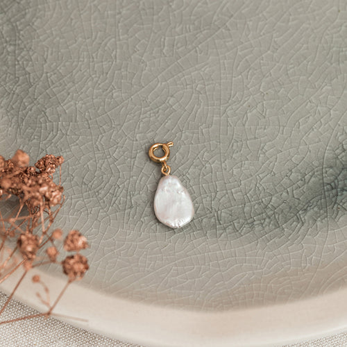 Pendentif Grande Goutte Perle Blanche