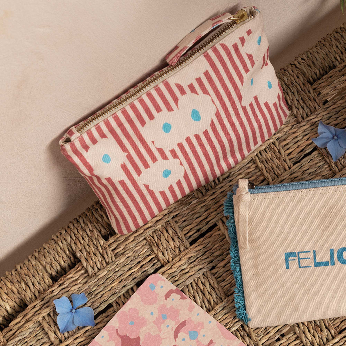 Pochette Charlotte Flower Pop Framboise