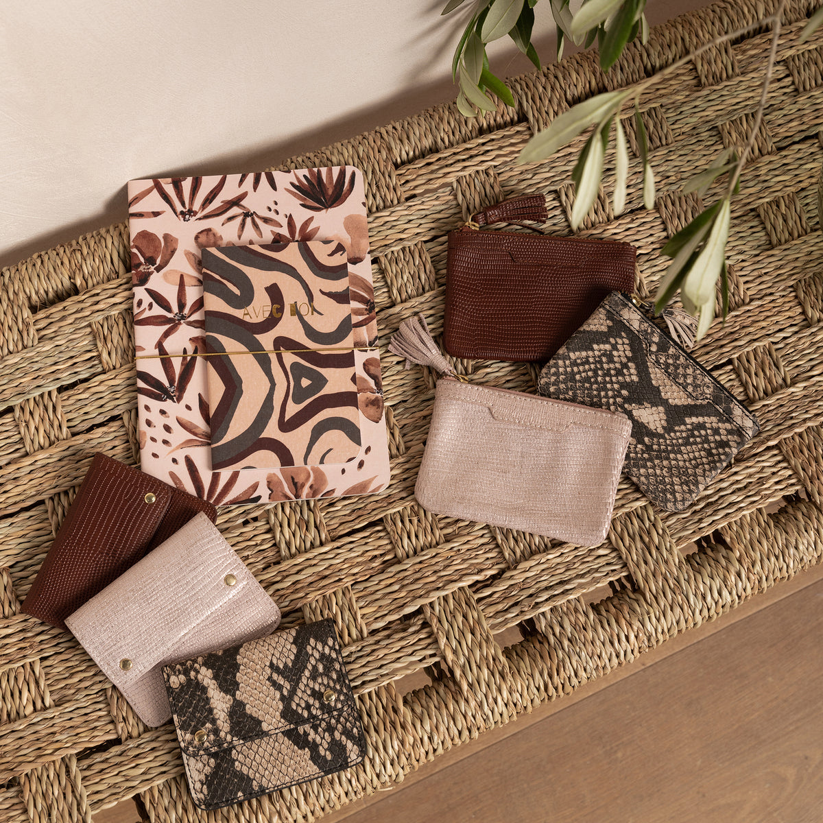 Mini Pochette Misha Serpent Ecru