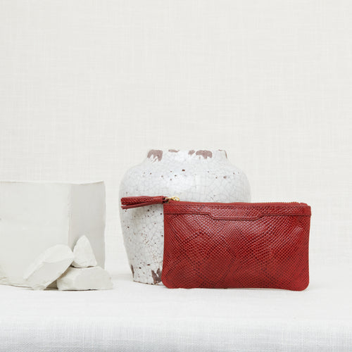 Pochette Norah Serpent Amarante