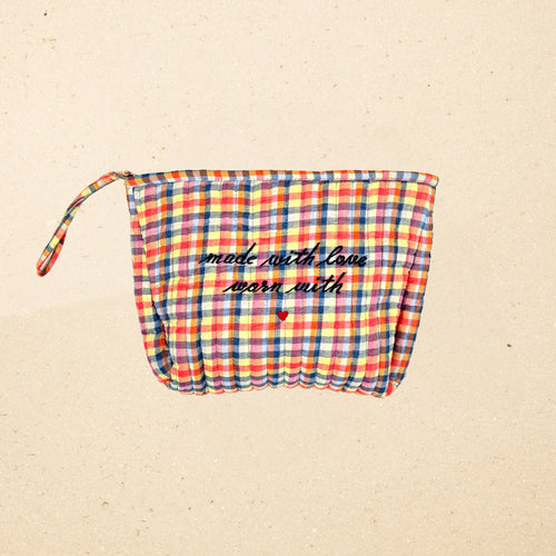 Pochette Annet Vichy Denim/Pop Corn