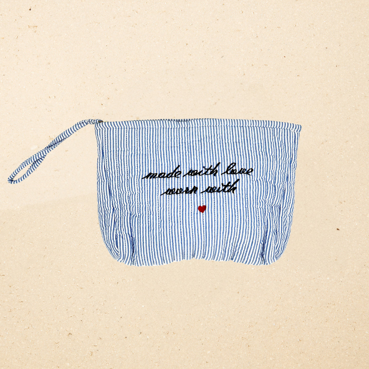 Pochette Annet Seersucker Blanc/Ciel