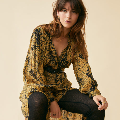 Robe Yaelle Curry Imprime Succulente