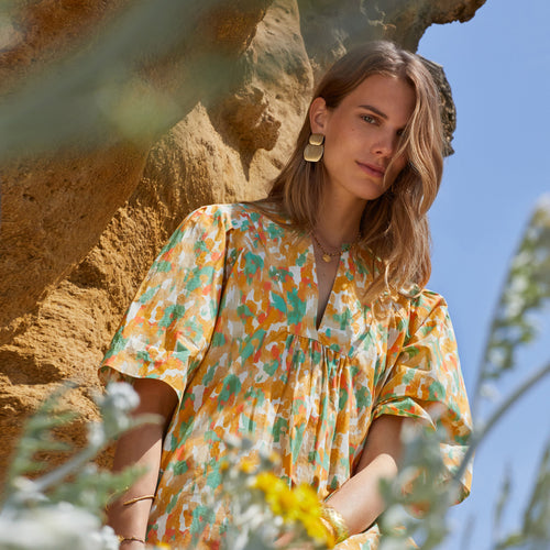 Robe Geeta Aquarelle Menthe