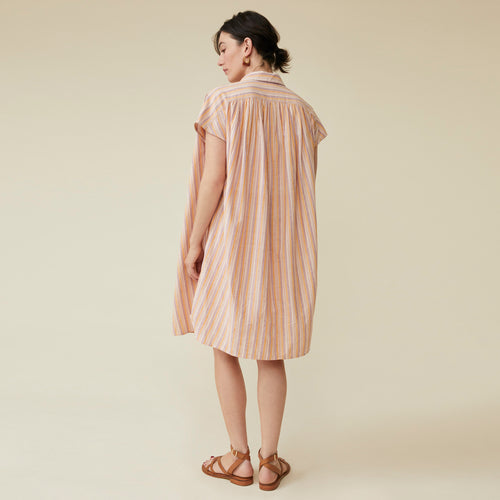 Robe Nillati Rayures Lilas/Mais