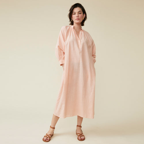 Robe Namyta Raye Ecru/Lipstick