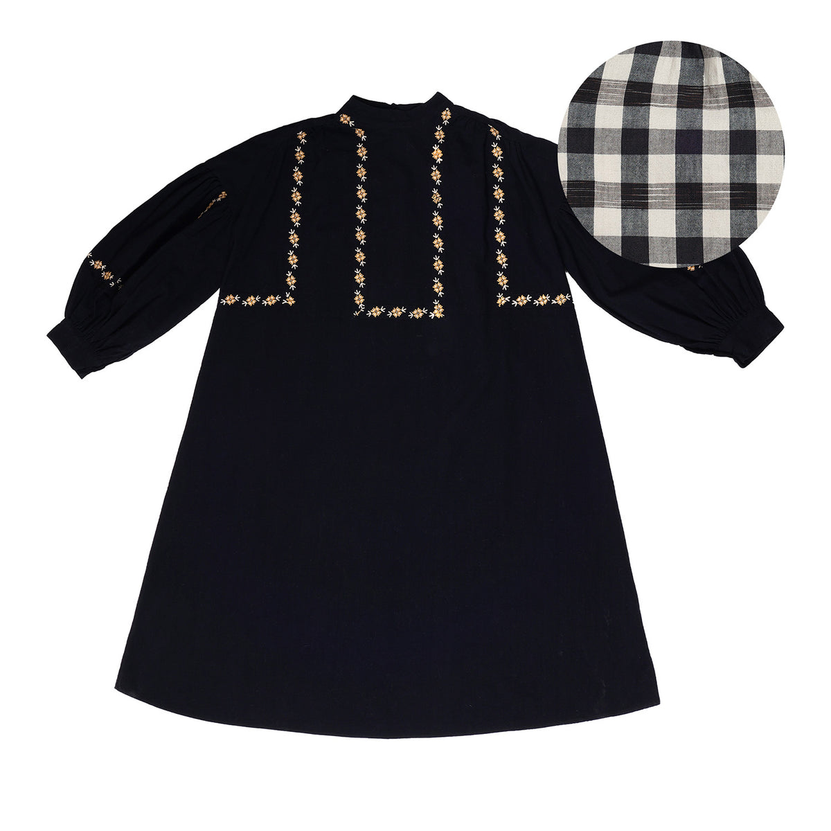 Robe Diane Carreau Noir/Ebene