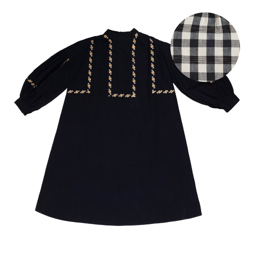 Robe Diane Carreau Noir/Ebene