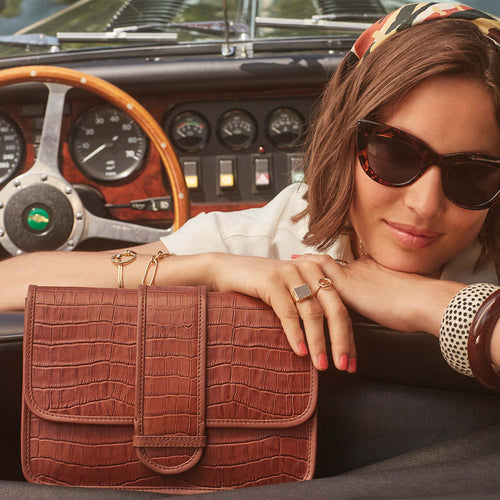 Sac Raphael Croco Cognac