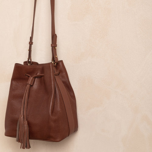 Sac Sceau Veronika Lezard Cognac