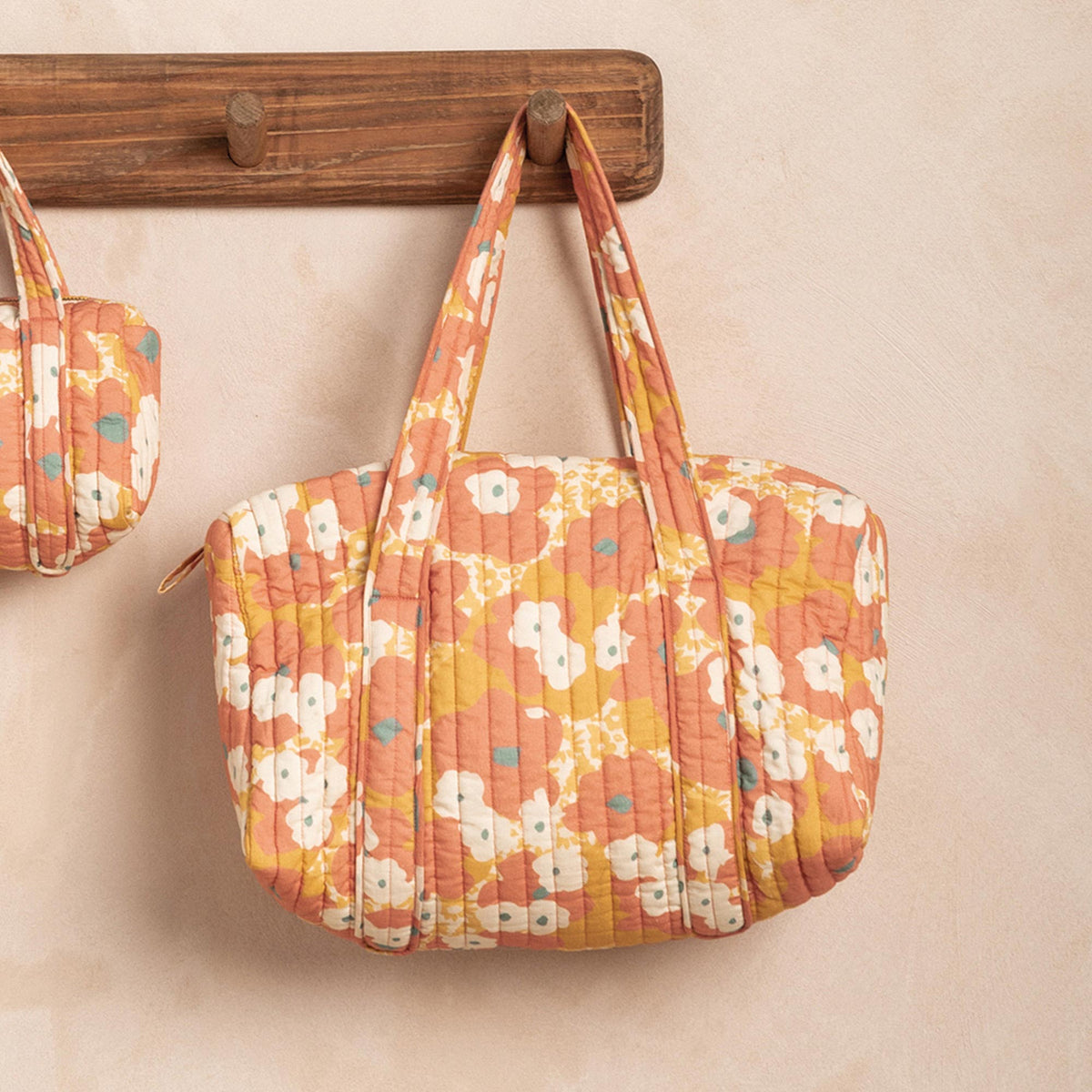 Sac Coton Matelassé Neva Flower Pop Curry