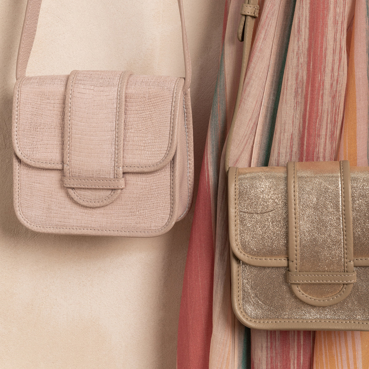 Sac Mini Raphael Lezard Rose Dore
