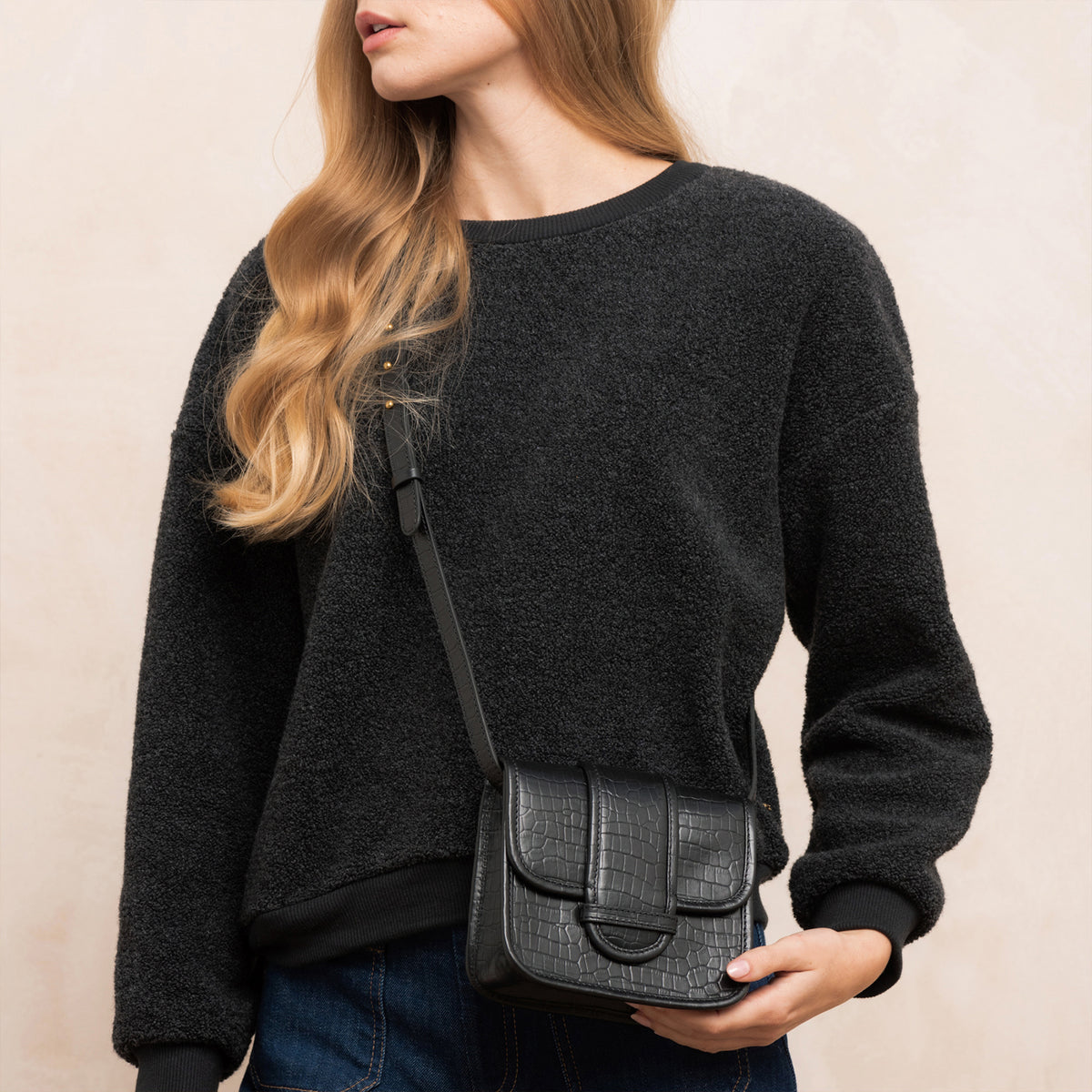 Sac Mini Raphael Croco Noir