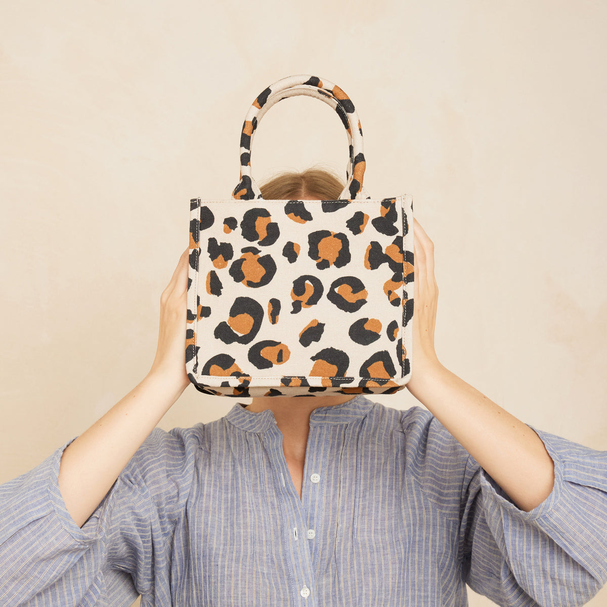 Cabas Mini Savana Leopard Pesto