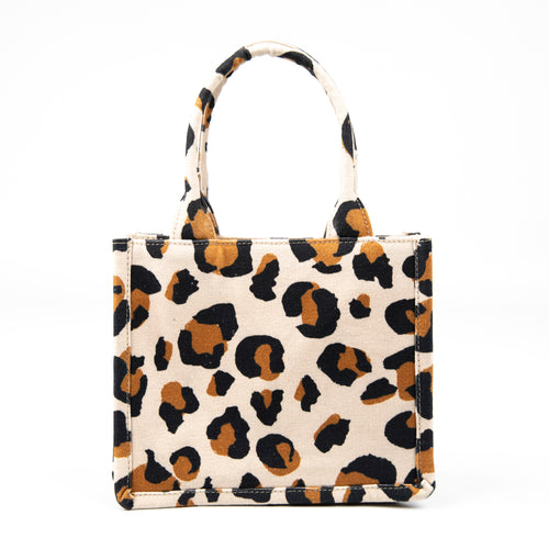 Cabas Mini Savana Leopard Pesto