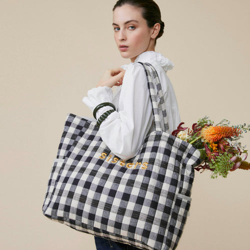 Sac Ishae Carreau Noir/Ebene