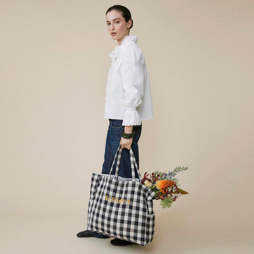 Sac Ishae Carreau Noir/Ebene