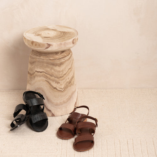 Sandale Lamia Croco Cognac