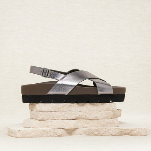 Sandales Patmos Gris Metallise