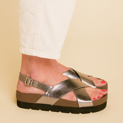 Sandales Patmos Gris Metallise