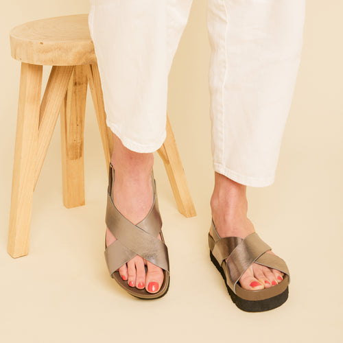 Sandales Patmos Gris Metallise